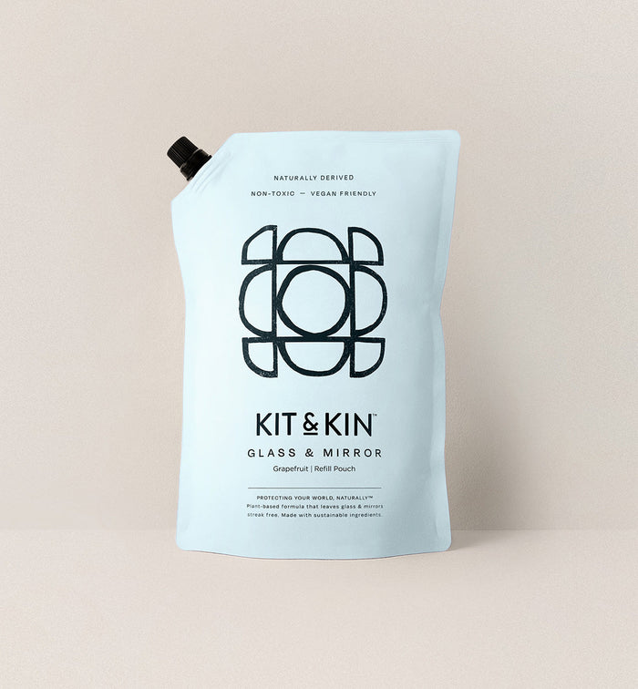 Kit & Kin non-toxic glass cleaner cleaning refill bundle for streak-free surfaces