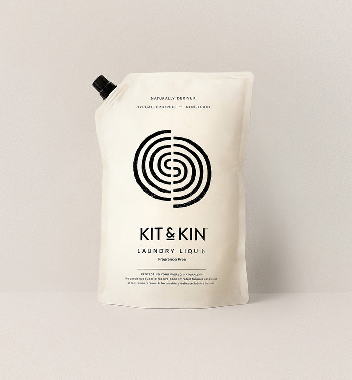 Kit & Kin non-toxic laundry detergent pouch for natural, plant-based hand and machine washing