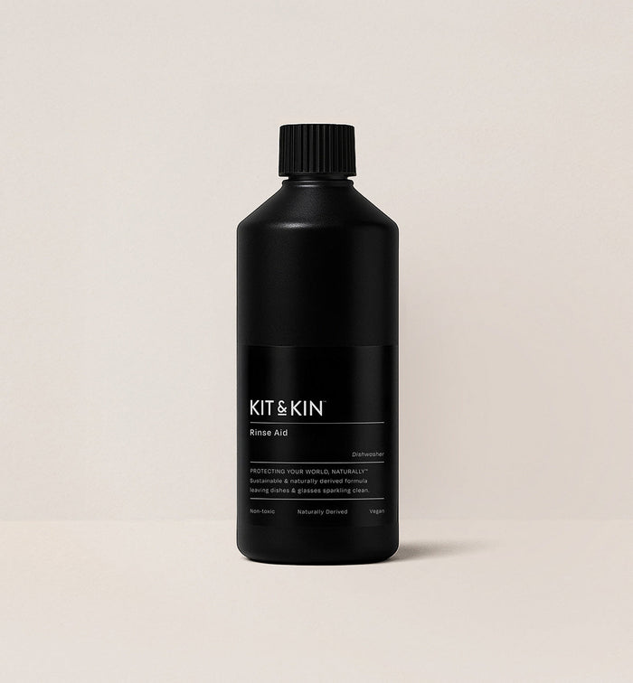 Kit & Kin non-toxic rinse aid, plant-based for sparkling dishes