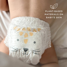 Baby in Kit & Kin nappy pants, super-soft plant-based pull up nappies