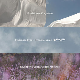 Kit & Kin eco laundry detergent available in Fragrance-Free, Fresh Linen, and Lavender & Sandalwood, scented with essential and natural oils