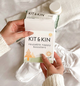 Kit & Kin washable nappy booster from, ideal for cloth nappies and helping prevent leaks. Gentle on sensitive baby skin.