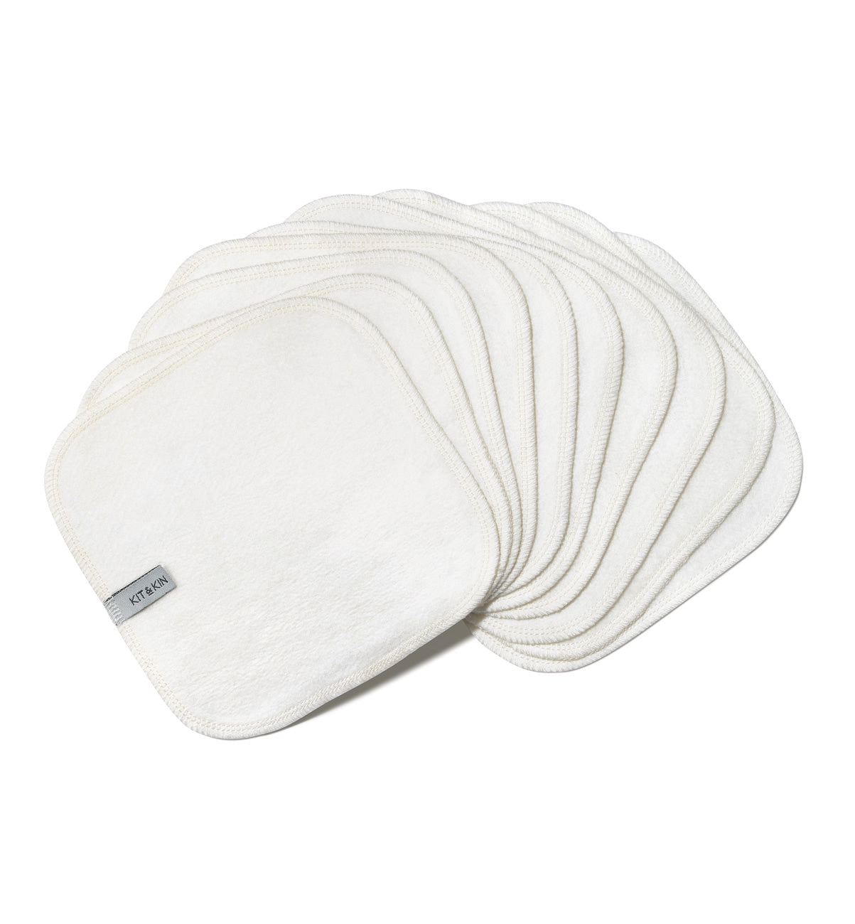 Fanned out reusable baby wipes